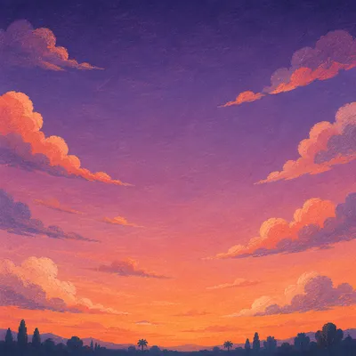 Peaceful Orange Purple Sunset Sky Background