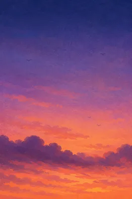 Tranquil Orange Purple Sunset Sky