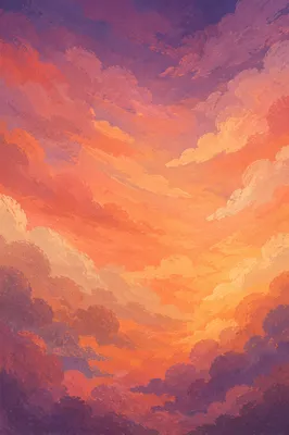 Dramatic Orange Purple Sunset Cloud Background
