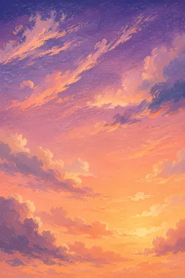Dreamy Sunset Sky Gradient with Clouds