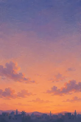 Peaceful Sunset Sky Over Urban Horizon