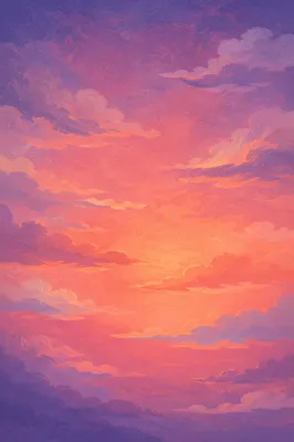 Dreamy Sunset Sky Gradient Clouds Background
