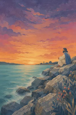 Orange Purple Coastal Sunset Sky Background
