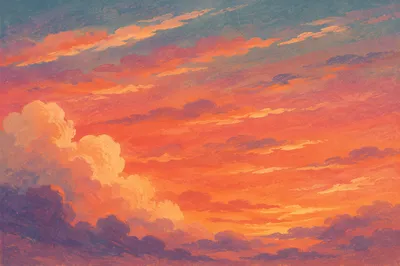 Dramatic Orange Purple Sunset Sky Background