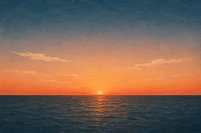 Serene Sunset Ocean Gradient Background