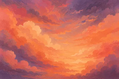 Dreamy Sunset Sky Gradient Cloud Background