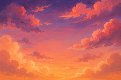 Dreamy Sunset Sky Gradient Cloud Background