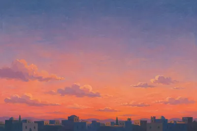 Peaceful Sunset Sky Gradient Background
