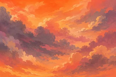 Dramatic Sunset Sky with Purple Clouds