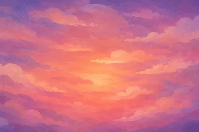 Dreamy Sunset Sky Gradient Clouds Background