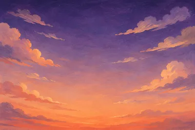 Peaceful Orange Purple Sunset Sky Background