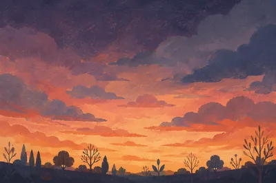 Amber Purple Sunset Cloud Background