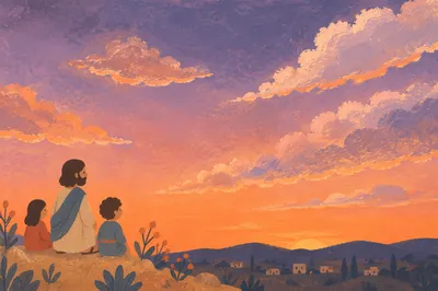 Peaceful Orange Purple Sunset Sky Background
