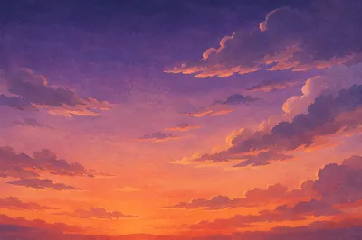Peaceful Orange Purple Sunset Sky Background