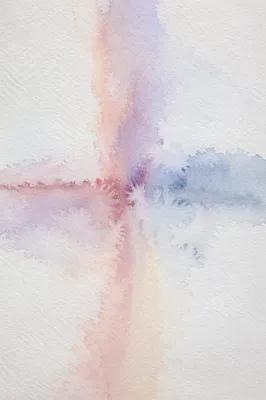 Soft Watercolor Cross on Textured Paper