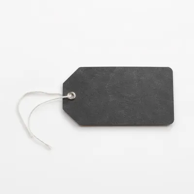 Minimal Charcoal Tag on Clean White Background