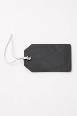 Blank Charcoal Tag on Clean White Background
