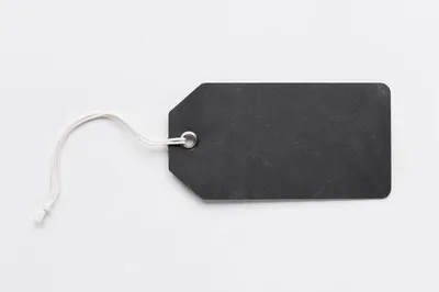 Minimal Charcoal Tag on White Background