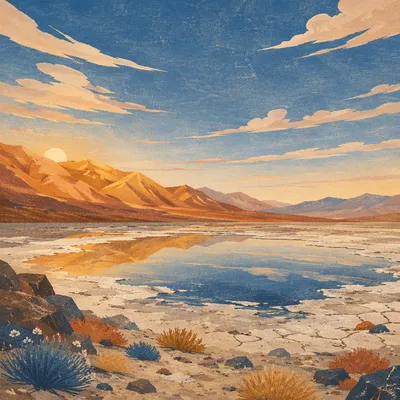 Sunrise Over Desert Mountain Basin
