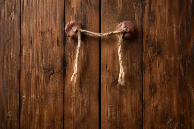 Rustic Wooden Planks with Twine Fasteners