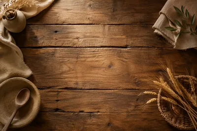 Rustic Brown Wooden Tabletop Background