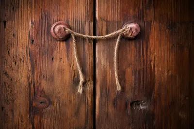 Rustic Wooden Plank Background with Twine
