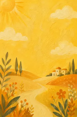 Bright Cheerful Yellow Plaster Background