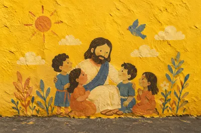 Bright Yellow Stucco Wall Background