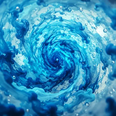 Blue Ink Vortex in Clear Water