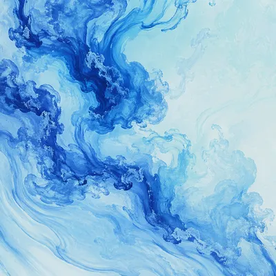Blue Ink Swirls in Water Background