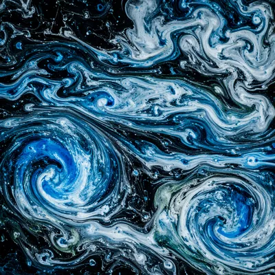 Blue Ink Swirls in Water Texture