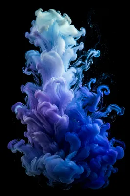 Blue Ink Swirls in Ethereal Water