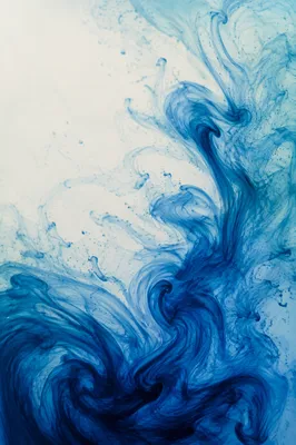 Abstract Blue Ink Swirls in Water