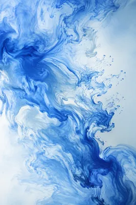 Blue Ink Swirls in Aqua Water