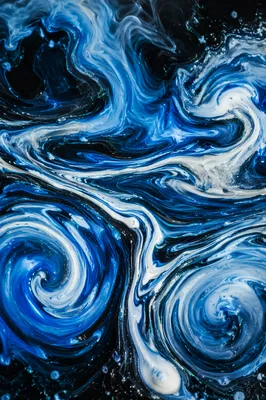 Blue Ink Swirls in Water Texture