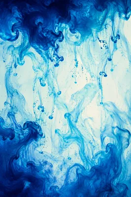 Blue Ink Swirls in Water Background