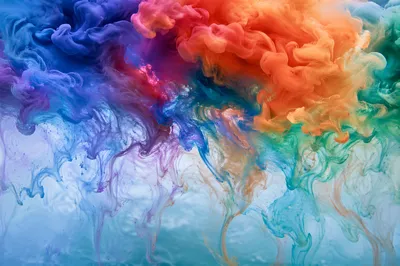 Blue Ink Swirls in Ethereal Water