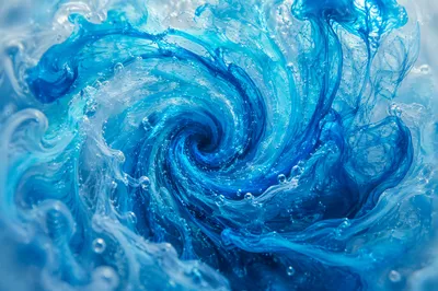 Blue Ink Spiral Vortex in Water