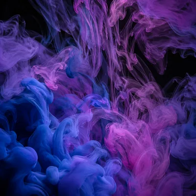 Blue Violet Ink Swirls in Water