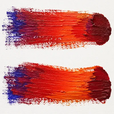 Warm Impasto Paint Strokes on White Canvas