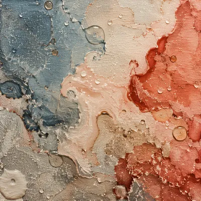 Abstract Oil Paint Droplets on Canvas