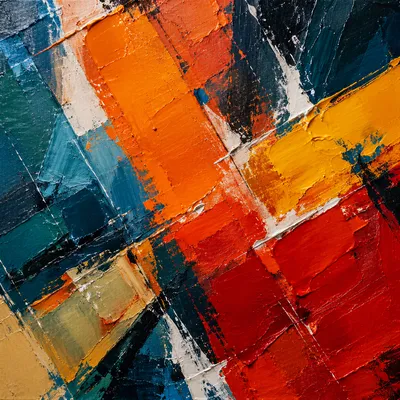 Vibrant Abstract Oil Paint Canvas Texture