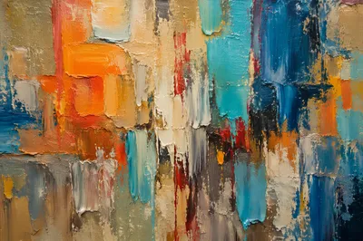 Vibrant Abstract Oil Paint Canvas Texture