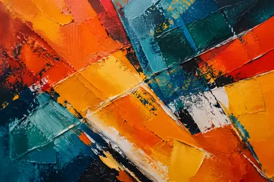 Vivid Abstract Oil Paint Canvas Texture