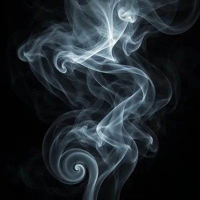 Ethereal Smoke Wisps on Black Background