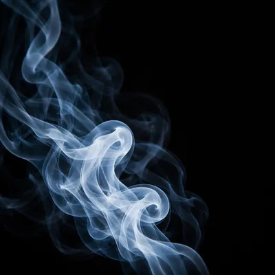 Elegant Blue Smoke Wisps on Black