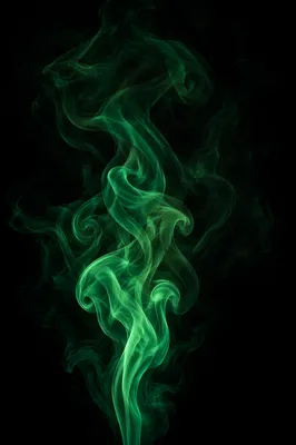 Emerald Smoke Wisps on Matte Black