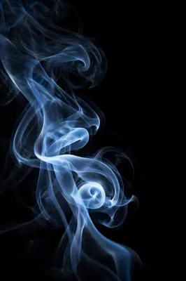 Elegant Blue Smoke Wisps on Black