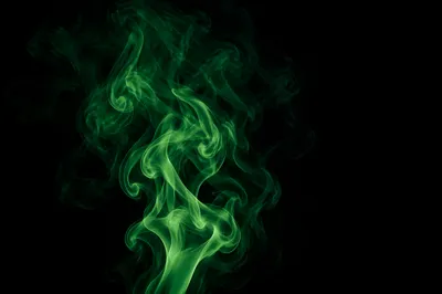 Emerald Smoke Wisps on Black Background