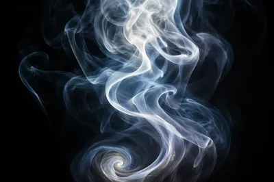 Ethereal Smoke Wisps on Black Background